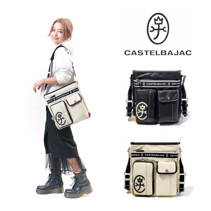 【正規取扱店】【CASTELBAJAC】[ドミネシリーズ] 024113 カステルバジャック ドミネ ラージ ショルダーバッグ タテ型 斜め掛け バッグ カバン 鞄 メンズ レディース バジャック ゴルフ おしゃれ 人気