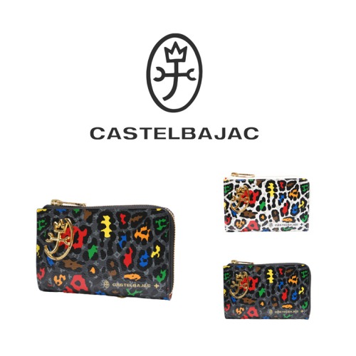 【正規取扱店】【CASTELBAJAC】[レオパールシリーズ] 029613 カステルバジャック レオパール 二つ折り財布 セミサイズ L字ファスナー ゴルフ おしゃれ 人気 牛革 ギフト