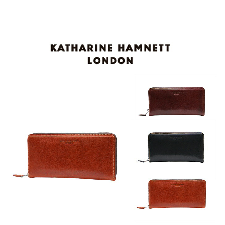 【SNSで話題のレザーケアクリームプレゼント中！】【KATHARINE HAMNETT LONDON】キャサリンハムネットロンドン LINE MAN ラウンドファスナー 長財布 LINE MAN II 490-58204 おしゃれ 日本製レザー 国産牛革 高級 本革  ギフト プレゼント 人気  collonil コロニル