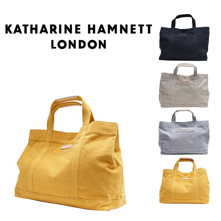 KATHARINE HAMNETT LONDON　キャサリンハムネットロンドン トートバッグ Tote Bag ユニセックス Lサイズ 490-8063 手提げ トート プレゼント キャンバス ギフト 大容量 軽量 A4 鞄 おしゃれ 人気 正規取扱店 送料無料