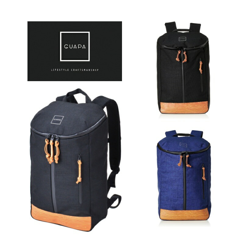 GUAPA ビジネスリュック グアパ デイパック 51004 バッグ バックパック PE 人気 通勤 通学 18L 大容量 B5 PC収納 スポーツ サーフ ビーチ ファッション 旅行 おしゃれ 男女兼用 撥水 防水 はっ水 ブランド 無地 黒 紺 シンプル カジュアル