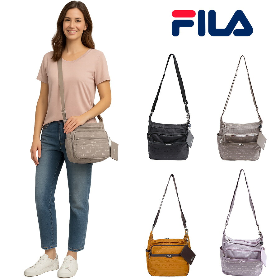 【レターパック配送/時間指定不可】FILA フィラ フラワーシリーズ ジャガード 舟形縦ショルダーバッグ 斜め掛け 肩掛け 7693 パスケース 鞄 超軽量 レディース プレゼント おしゃれ 人気 ギフト ラッピング 母の日 送料無料