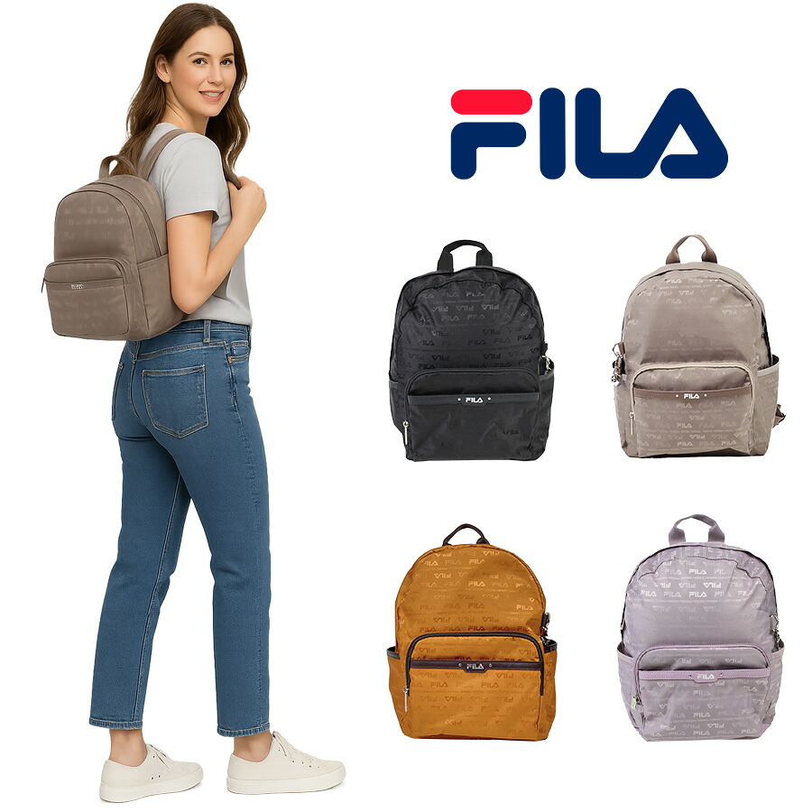 【ポイント10倍】FILA フィラ リュックサック フラワーシリーズ ジャガード バックパック デイバック 7696 パスケース 鞄 超軽量 レディース 女性プレゼント おしゃれ 人気 ギフト ラッピング 母の日 送料無料