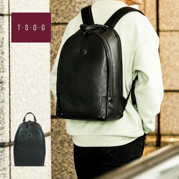 【正規取扱店】T・S・O・G ティーエスオージー AMデイリーリュック ブラック シティリュック ビジネス メンズ レディース 本革 通勤 通学 撥水 防水 おしゃれ 人気 正規品 ドラマ着用 雑誌掲載