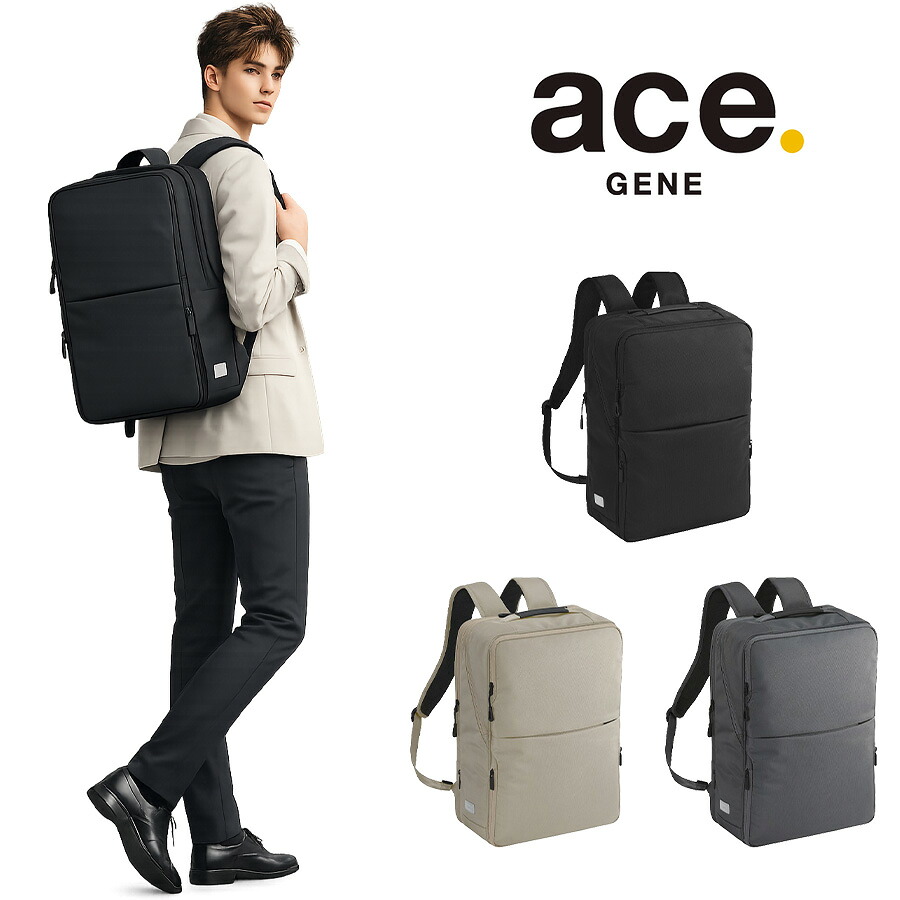 ace.GENE リュック 大容量 ガジェタブルU ビジネスリュック 19-23L 通学 通塾 通勤 普段使い 男女兼用 レディース メンズ  ギフト プレゼント ブラック 20073