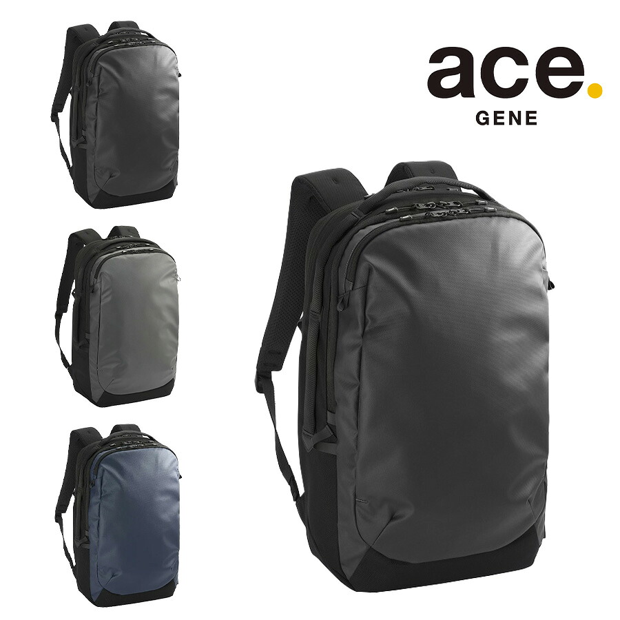 ace.GENE ラグレンティス リュック 23-27L バックパック 拡張機能搭載 ビジネス 通勤 軽量 B4 かばん カバン 鞄 ユニセックス ギフト ブラック 68323