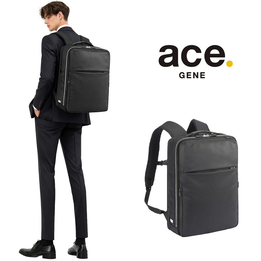 ace.GENE リュック 大容量 ガジェタブルR 10th ビジネスリュック 16L リュックサック 通勤 普段使い 男女兼用 ユニセックス ギフト プレゼント ブラック 68962