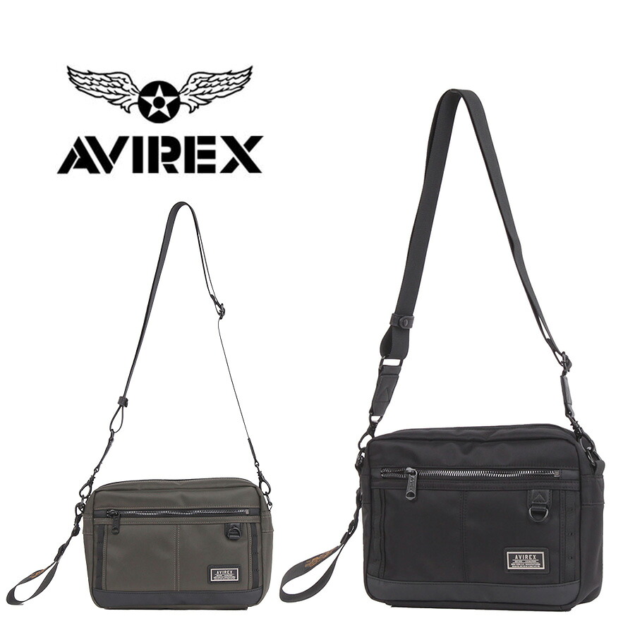 AVIREX ax2056 ソリッド ショルダーバッグ 斜め掛け 鞄 カバン かばん バッグ 普段使い 使いやすい ミリタリー メンズ プレゼント ギフト ブラック 父の日