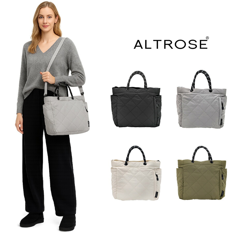 【ALTROSE】 250107 オリバー 2WAYトートバッグ 手持ち 斜め掛け かばん カバン 鞄 普段使い 使いやすい シンプル レディース プレゼント ギフト ブラック