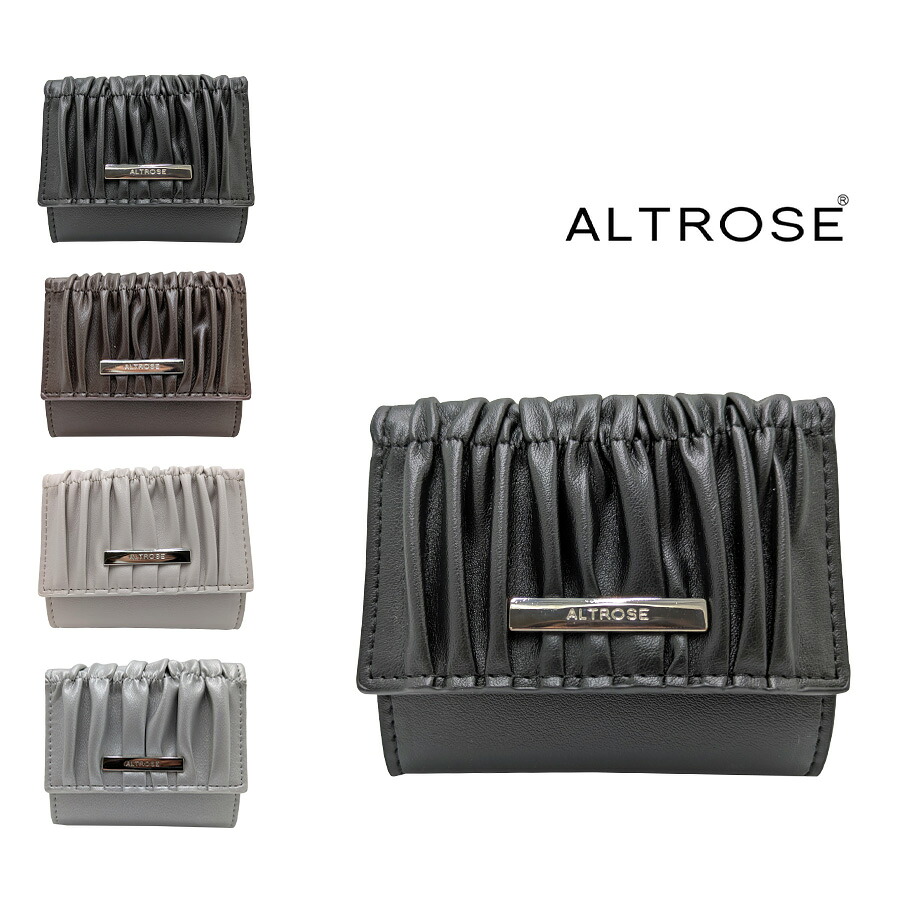 【クリックポスト/時間指定不可】【ALTROSE】 333051 アルア 三つ折り財布 サイフ ウォレット シンプル かわいい レディース プレゼント ギフト ブラック