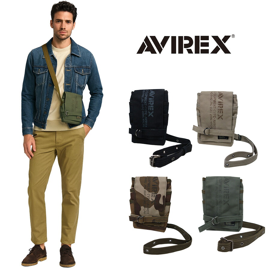 【レターパック発送/時間指定不可】AVIREX アビレックス AVX341L イーグル EAGLE ショルダーバッグ チョーク ウエストバッグ ミリタリー 小さめ 迷彩 軽量 アウトドア 撥水 キャンバス タウン レジャー プレゼント おしゃれ 人気