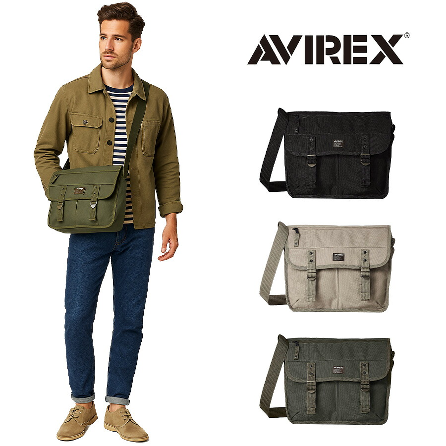 【ポイント10倍】AVIREX　アビレックス　AVX3523　イーグルシリーズ　EAGLE　ショルダーバッグ　メッセンジャーバッグ　ミリタリー　鞄　 迷彩　軽量　アウトドア 撥水 キャンバス　タウン　レジャー　父の日」　プレゼント　おしゃれ　人気