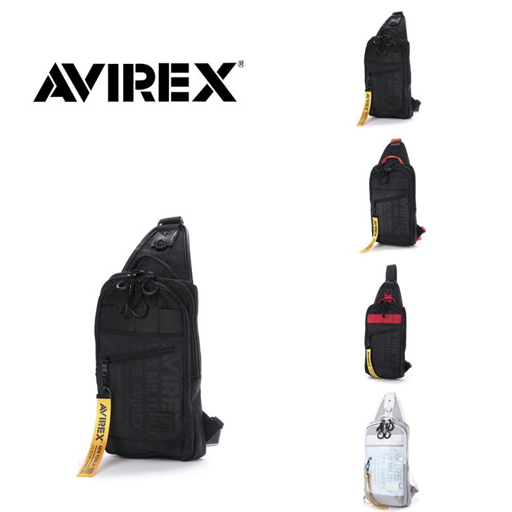 【ポイント10倍】AVIREX アビレックス AVX591  ボディバッグ ワンショルダーバッグ 斜めがけバッグ ミリタリー 鞄 ユニセックス 男女兼用 軽量 アウトドア 撥水 雨に強い ターポリン キャンバス タウン レジャー プレゼント おしゃれ 人気