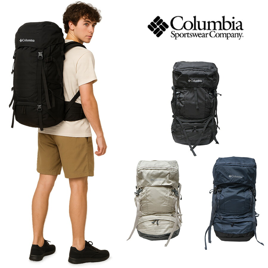 Columbia コロンビア リュック ワイルドウッド バックパック リュックサック デイパック  鞄 ブラック 45L +5L コロンビア メンズ レディース 拡張