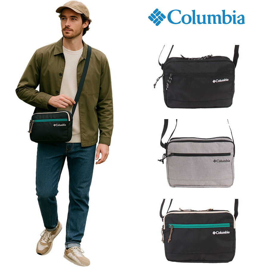 【Columbia】 pu8780 Big Muddy Road ショルダーバッグ 斜め掛け かばん 撥水 軽量 カジュアル ユニセックス ギフト ブラック