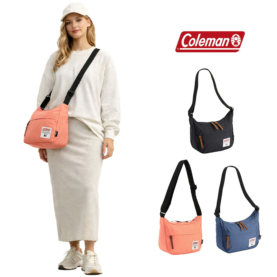 Coleman アメリカンクラシック ショルダー ショルダーバッグ 斜め掛けバッグ バック アウトドア シンプル ユニセックス プレゼント ギフト ブラック ac002