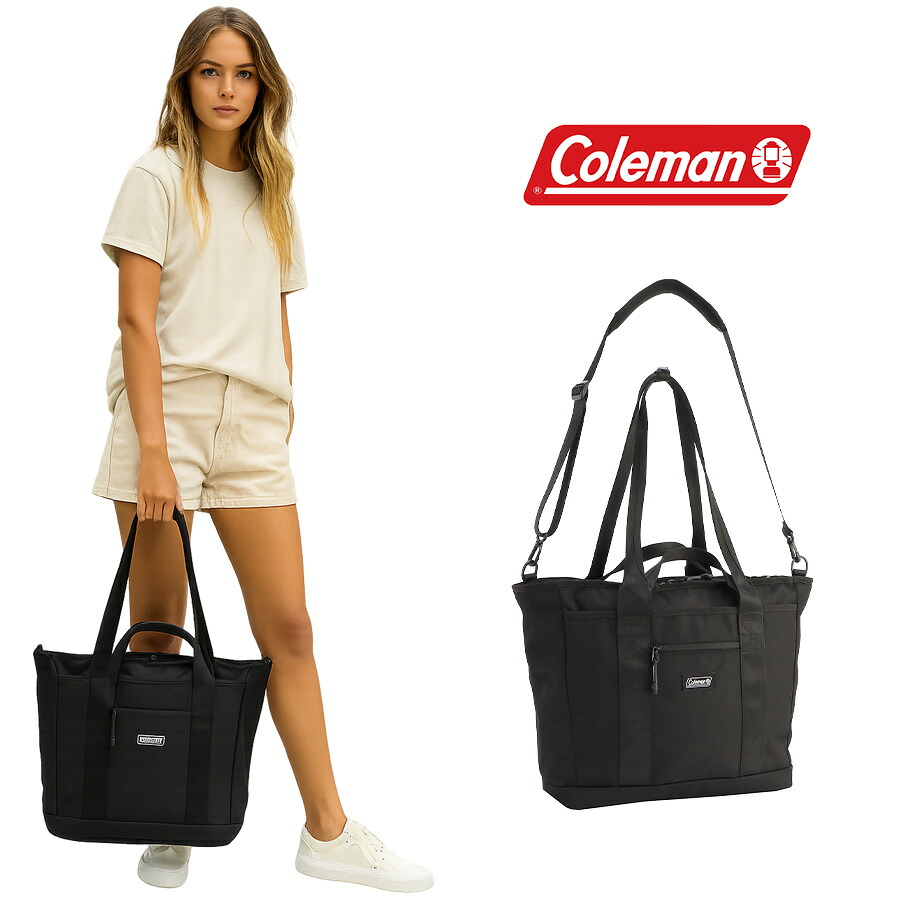 【Coleman】 ob013 2214030 アウトビズトートホリゾン 肩掛け 手持ち 斜め掛け かばん カバン 鞄 カジュアル シンプル 通勤 ユニセックス ギフト ブラック