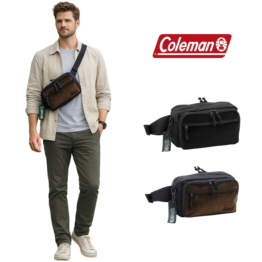 Coleman 125TH リミテッド ウォーカーポーチ 限定モデル ボディバッグ 斜め掛け 普段使い 使いやすい メンズ レディース ギフト プレゼント ブラック wk010