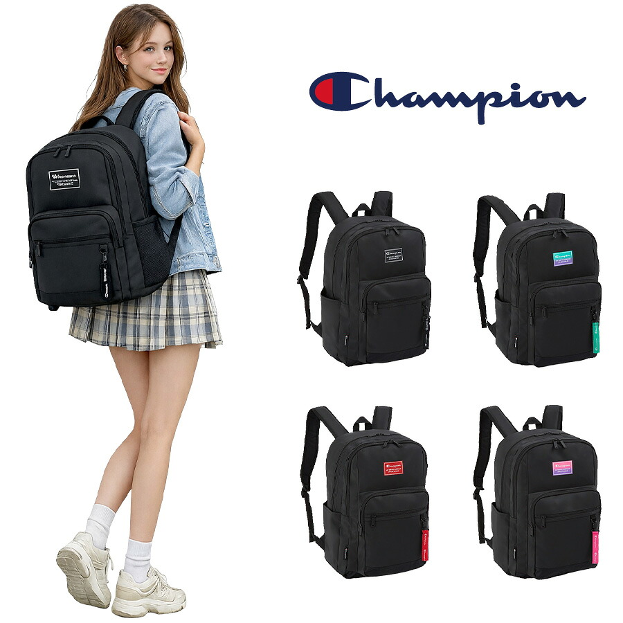 Champion リュック 大容量 ウイチタ リュック 36L リュックサック 通勤 通学 普段使い 男女兼用 メンズ レディース ギフト プレゼント ブラック 65454