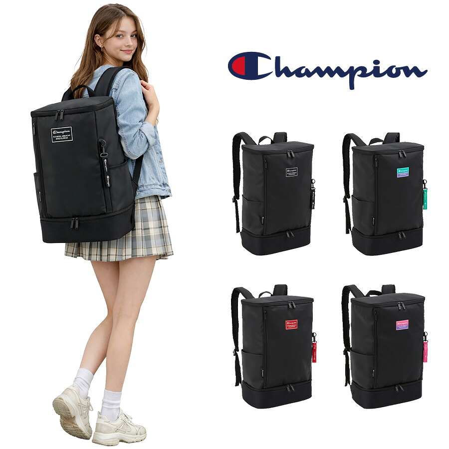 Champion リュック 大容量 ウイチタ スクエアリュック 35L リュックサック 通勤 通学 普段使い 男女兼用 メンズ レディース ギフト プレゼント ブラック 65455