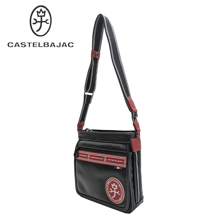 【正規取扱店】【CASTELBAJAC】 [ルックスシリーズ] 049182 B5ショルダー かばん 斜め掛け クリスマス限定色 カステルバジャック ギフト ブラックレッド