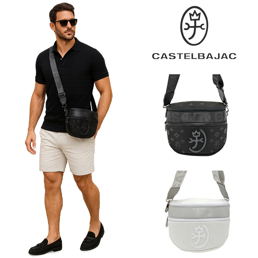 CASTELBAJAC 060951 ウェット ボディバッグ 斜め掛け 斜め掛けバッグ かばん コンパクト 小さめ 普段使い ユニセックス メンズ プレゼント ギフト ブラック