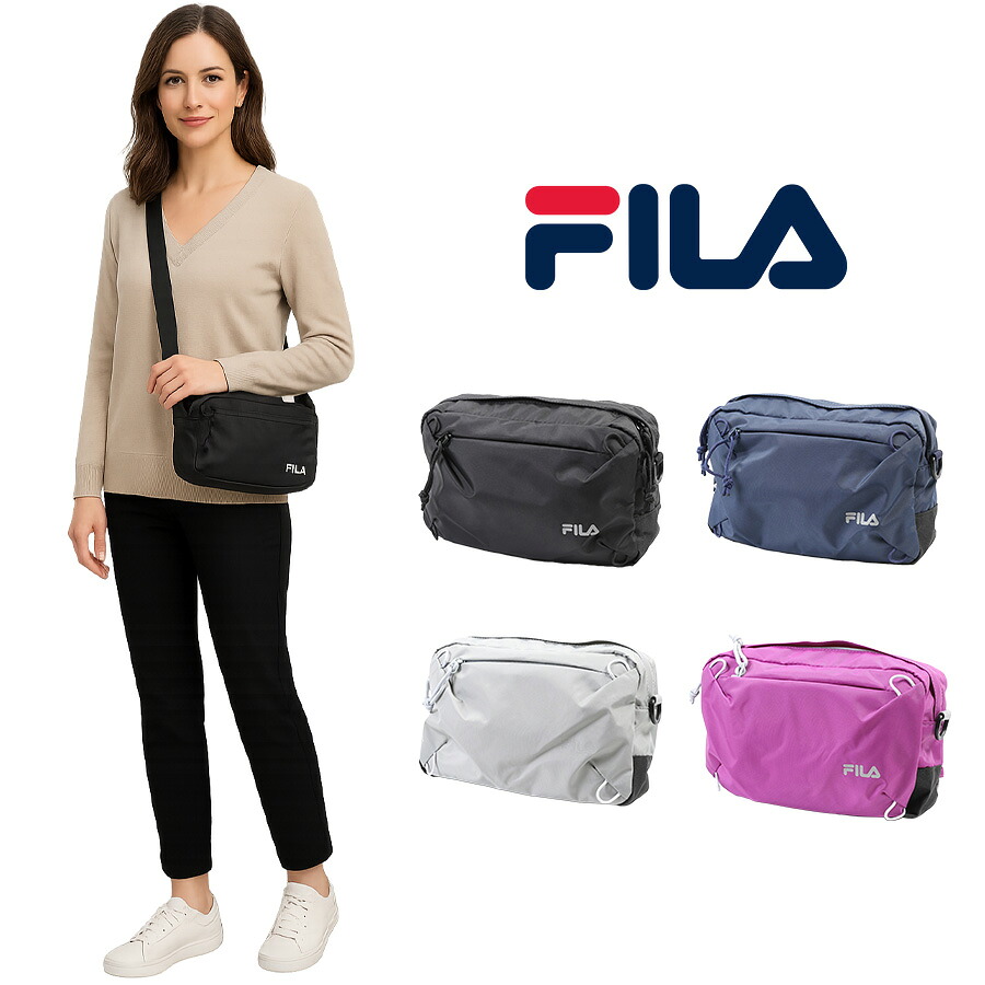 【FILA】7876 ボレロ ウエストショルダー 斜め掛け かばん カバン 鞄 バッグ シンプル ブラック ユニセックス 軽量