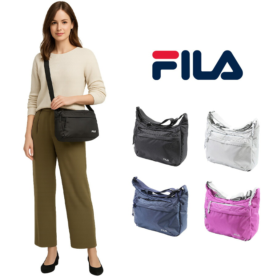 【FILA】7877 ボレロ ショルダーバッグ 斜め掛け かばん カバン 鞄 バッグ シンプル フィラ ブラック グレー ネイビー ピンク 使いやすい お出かけ 普段使い 日常 ユニセックス 日帰りハイキング 小旅行 軽量