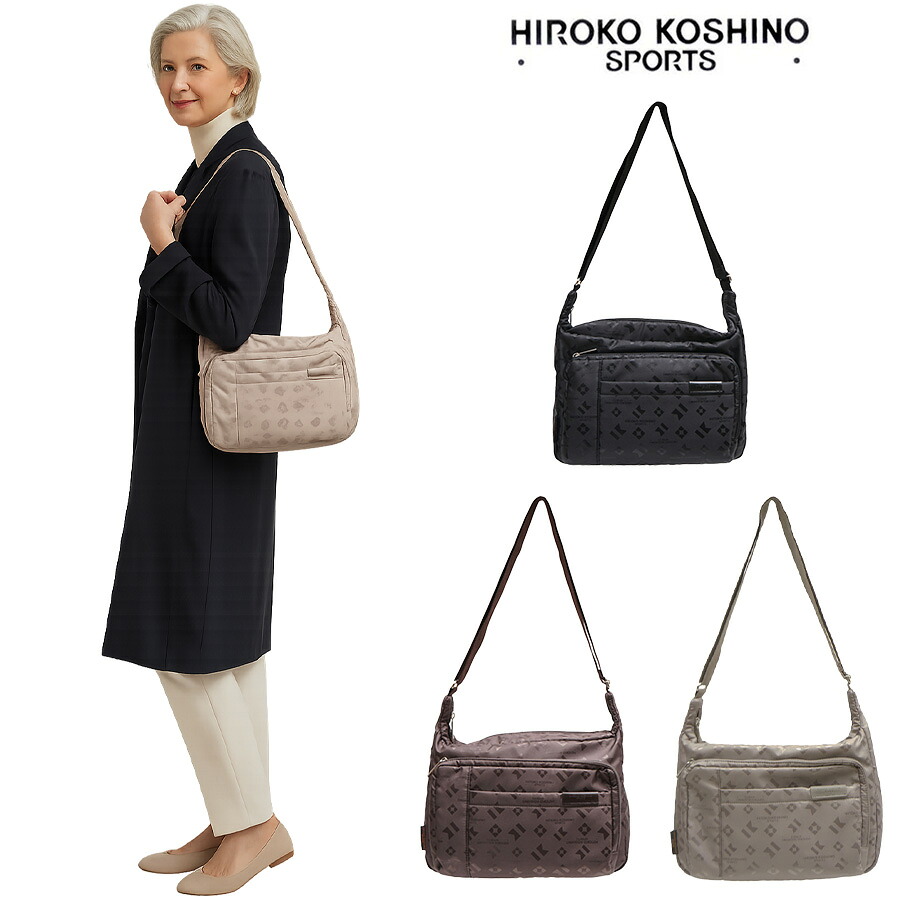 HIROKO KOSHINO SPORTS コシノヒロコ HSBQ5510 ショルダーバッグ 船型 ショルダー バッグ 斜め掛け 肩掛け カバン サコッシュ レディース お出かけ サブバッグ 旅行 軽量 エレガント ギフト プレゼント 母の日 敬老の日