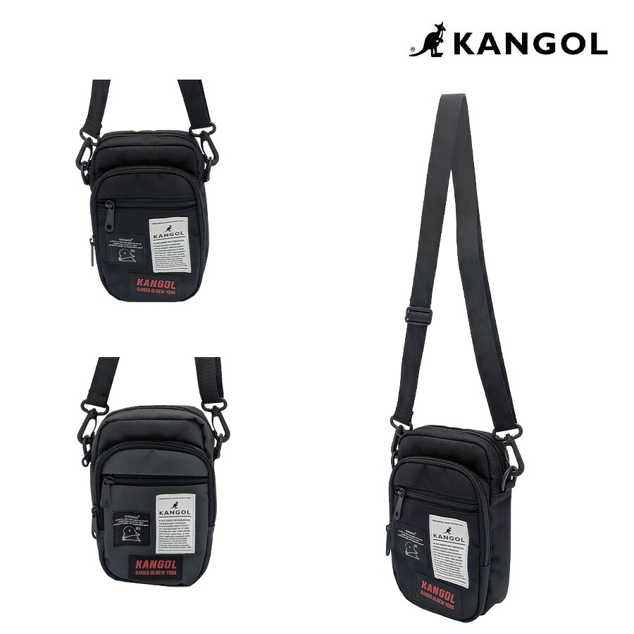 【クリックポスト/時間指定不可】【KANGOL】250-3500 縦型ショルダーバッグ 斜め掛け 使いやすい コンパクト シンプル ユニセックス プレゼント ギフト ブラック