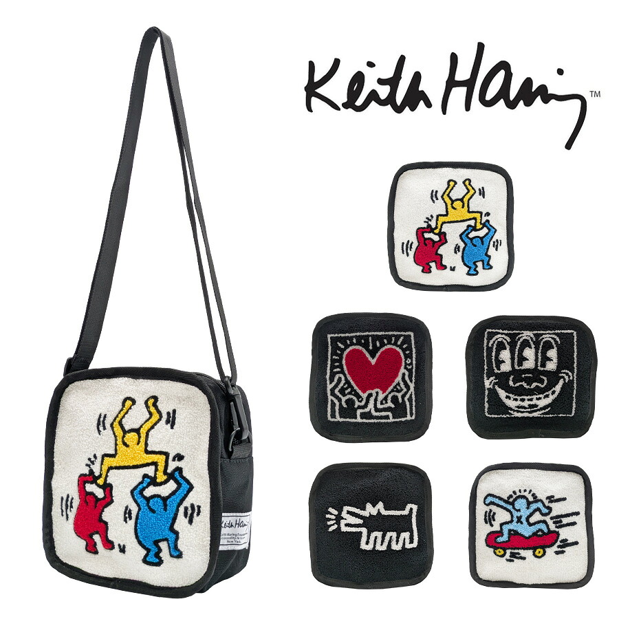 【KeithHaring】 15560 スクエアショルダー 鞄 かばん カバン バッグ 斜め掛け キースへリング 普段使い 使いやすい プレゼント 贈り物 ギフト