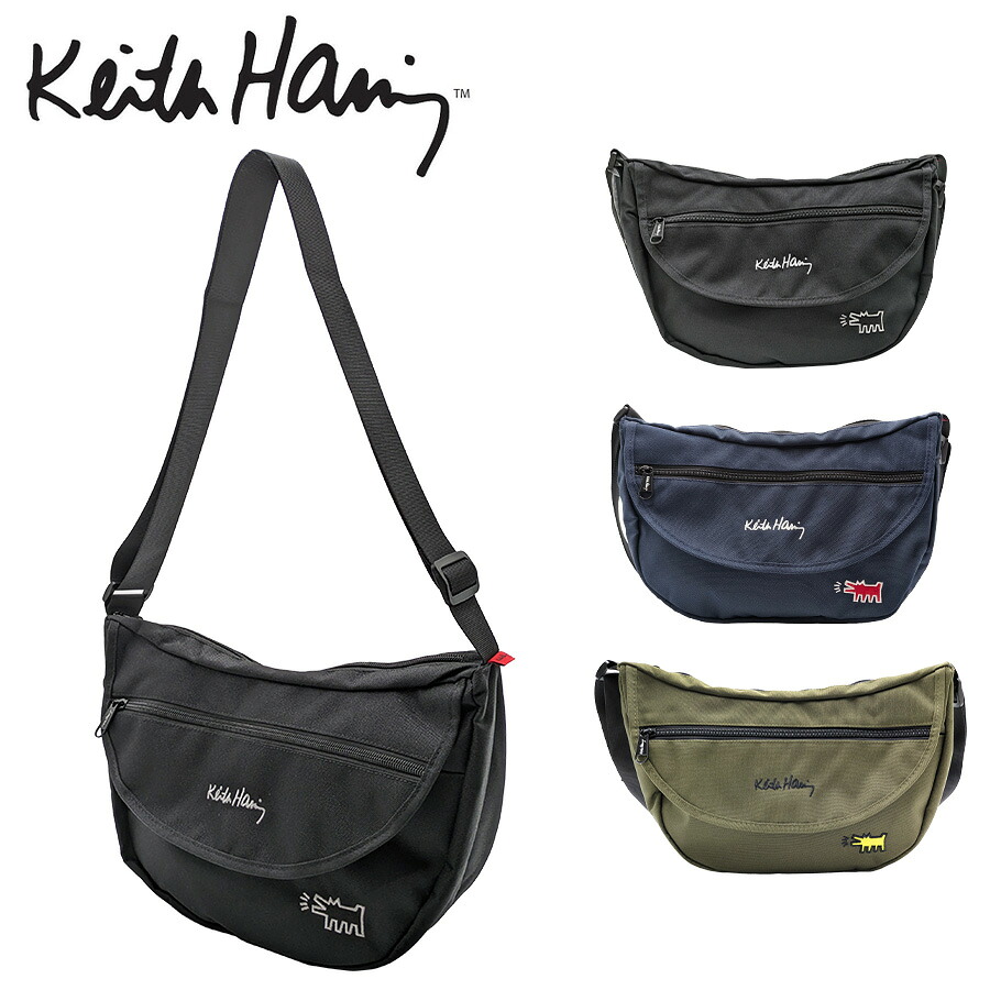【KeithHaring】 15630 フラップショルダーバッグL 鞄 かばん カバン バッグ 斜め掛け キースへリング 普段使い 使いやすい 便利 プレゼント 贈り物 ギフト