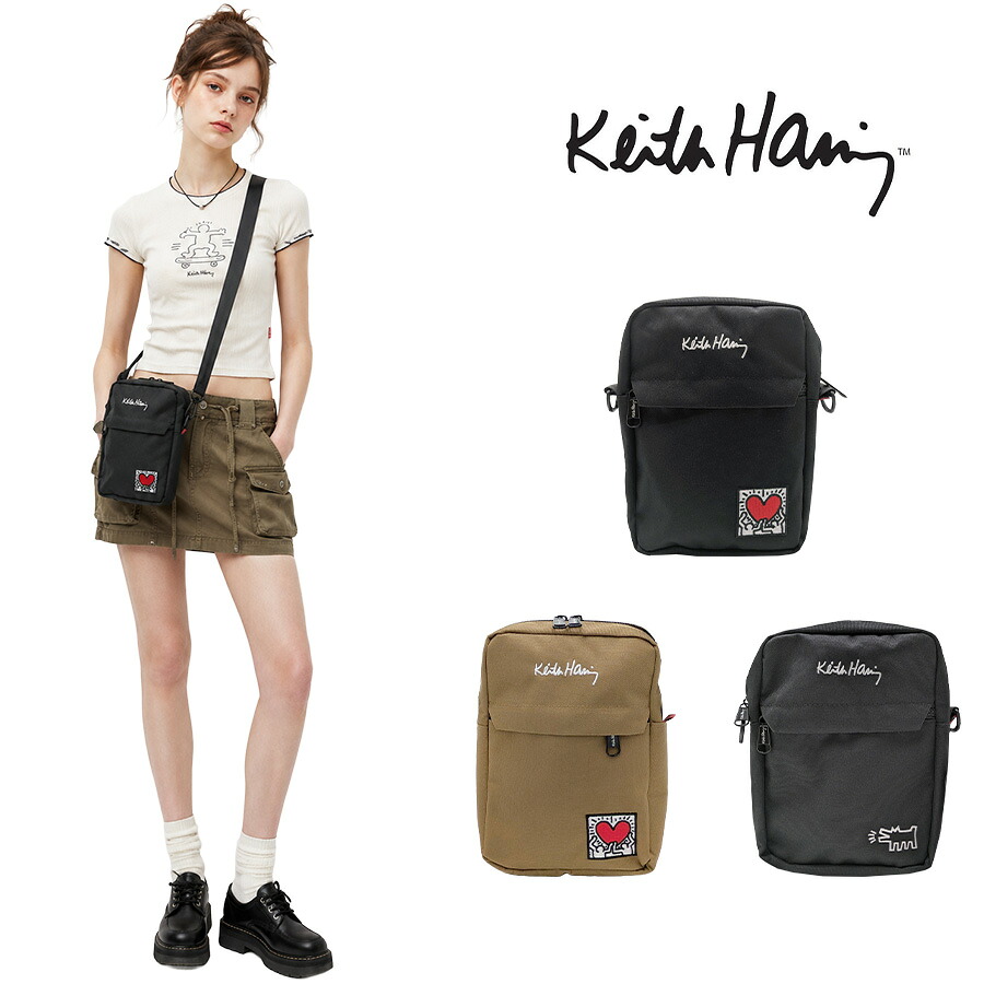 【KeithHaring】 bag001 縦型ショルダーバッグ 鞄 かばん カバン バッグ 斜め掛け キースへリング 普段使い 使いやすい 便利 プレゼント 贈り物 ギフト