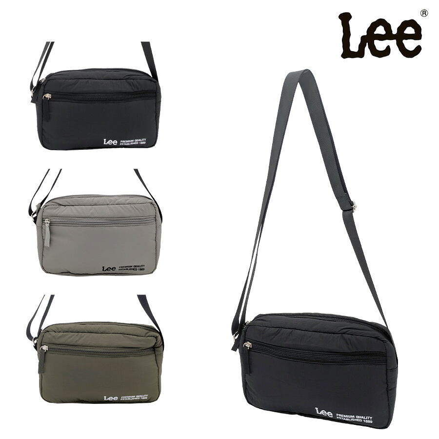 【クリックポスト/時間指定不可】【Lee】320-1410 横型ショルダーバッグ 斜め掛け かばん 使いやすい 普段使い シンプル レディース ギフト プレゼント ブラック