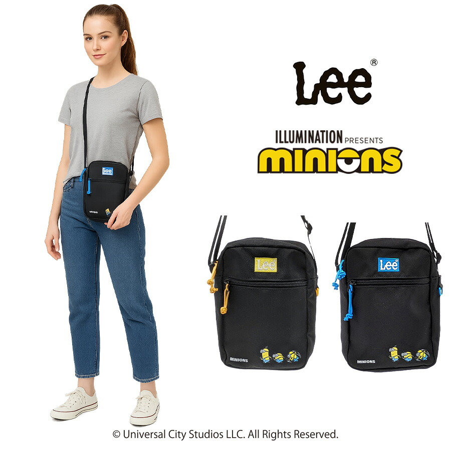 【Lee】320-30030 ミニオン ミニショルダーバッグ かばん 斜め掛け ショルダー カバン 鞄 バッグ シンプル リー イエロー ブルー 使いやすい かわいい おしゃれ お出かけ 普段使い 日常 キャラクター コラボ