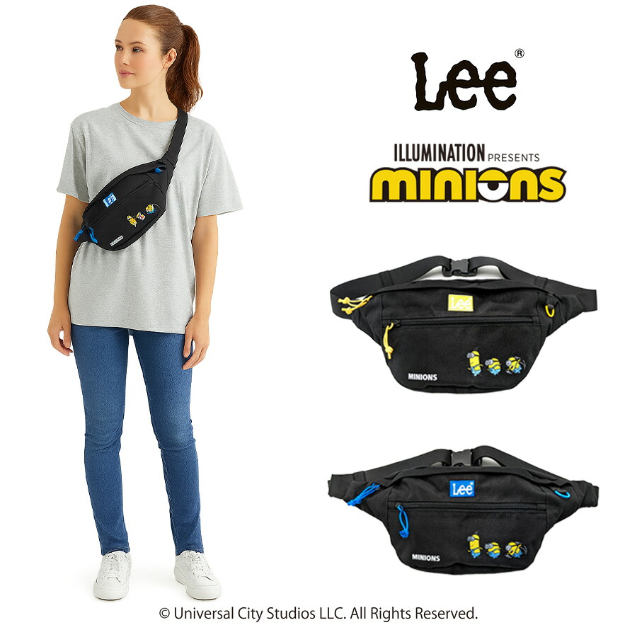 【Lee】320-30031 ミニオン ウエストバッグ かばん 斜め掛け ショルダー カバン 鞄 バッグ シンプル リー イエロー ブルー 使いやすい かわいい おしゃれ お出かけ 普段使い 日常 キャラクター コラボ ユニセックス