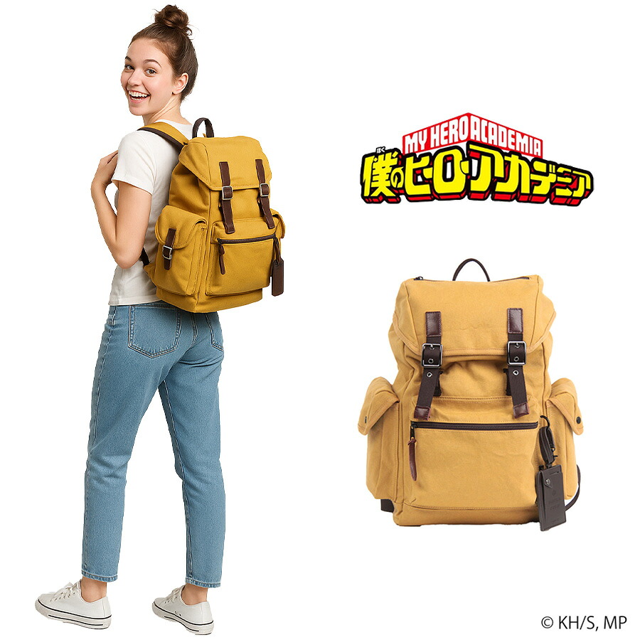 【僕のヒーローアカデミア】ODHA30 DEKUリュック バックパック 大容量 ノベルティ付き アニメ 緑谷出久 ヒロアカ ユニセックス プレゼント ギフト マスタード