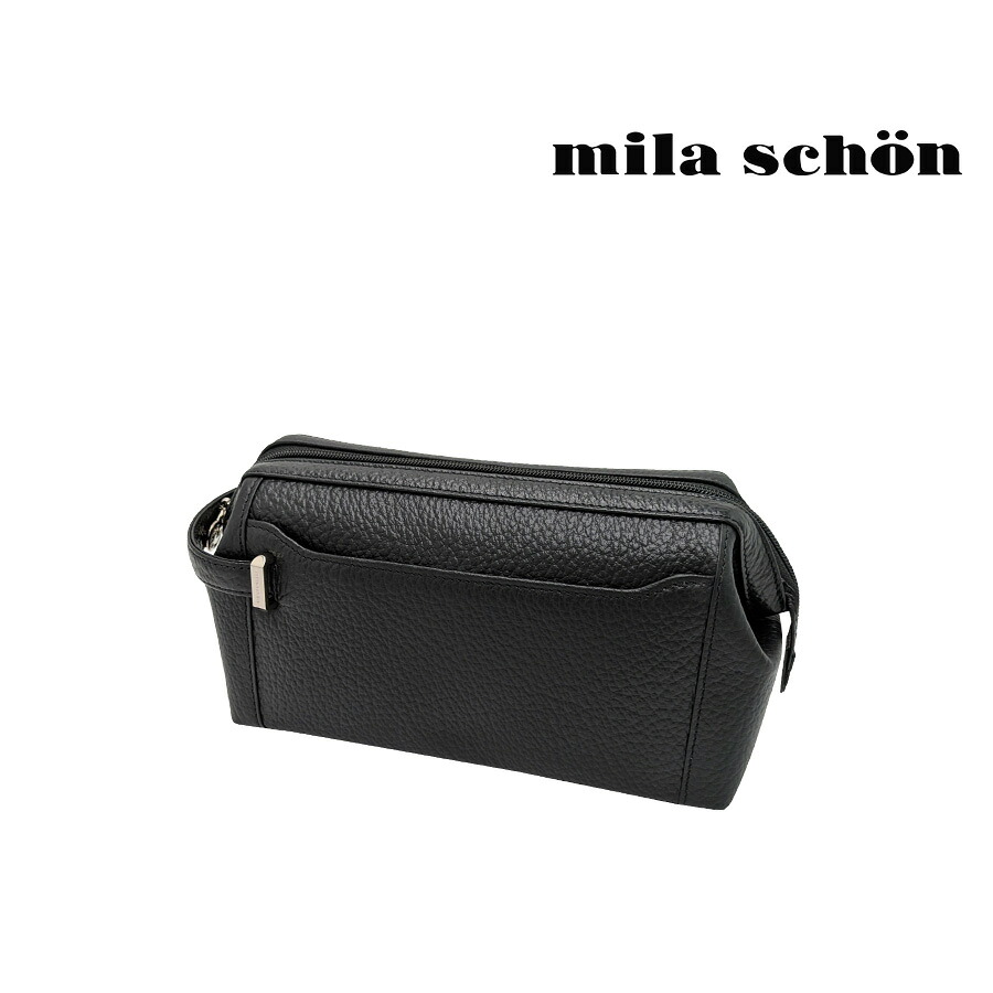 【mila schon】197207 ミラショーン ネロ クラッチバッグ セカンドバッグ 日本製 レザー 牛革 使いやすい コンパクト メンズ プレゼント ギフト ブラック
