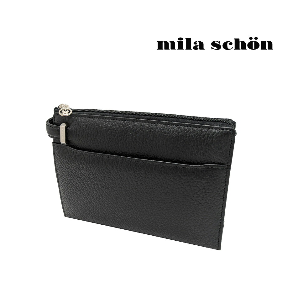 【mila schon】197212 ミラショーン ネロ クラッチバッグ セカンドバッグ 日本製 レザー 牛革 使いやすい コンパクト メンズ プレゼント ギフト ブラック