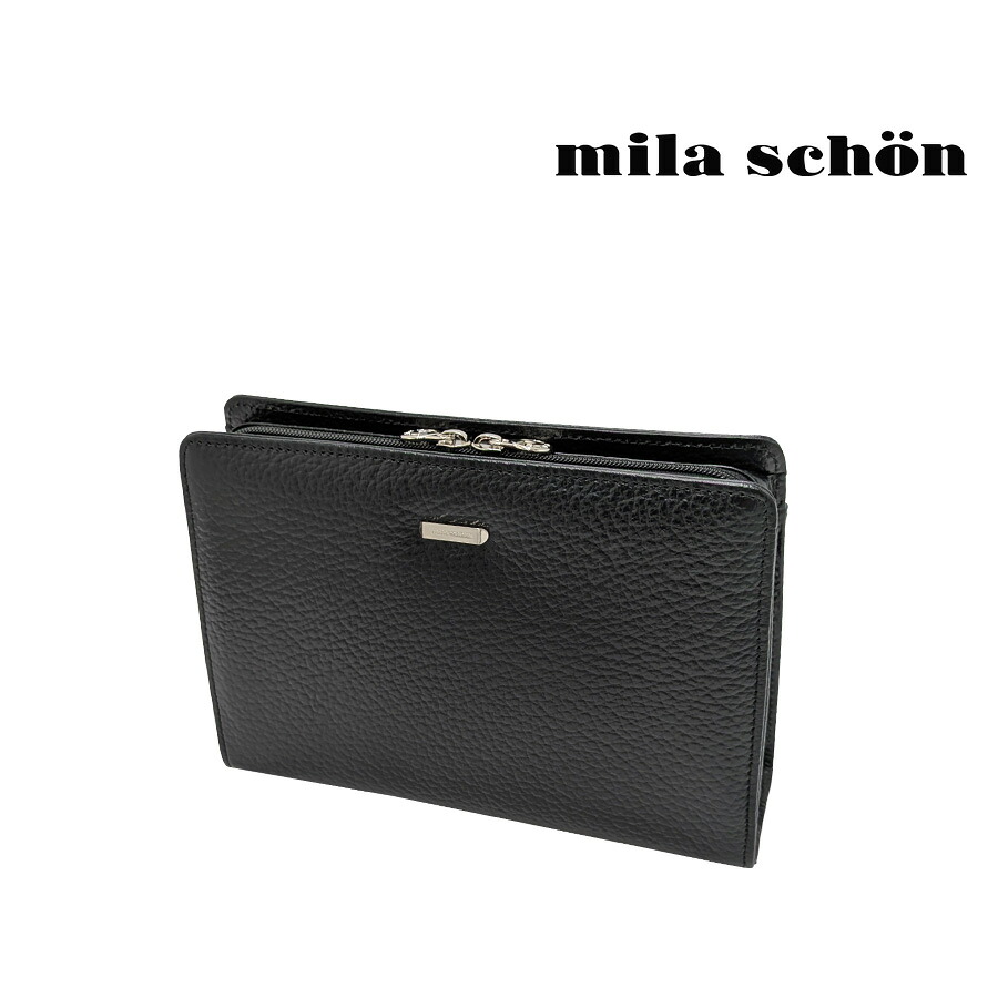 【mila schon】197220 ミラショーン ネロ クラッチバッグ セカンドバッグ 日本製 レザー 牛革 使いやすい コンパクト メンズ プレゼント ギフト ブラック