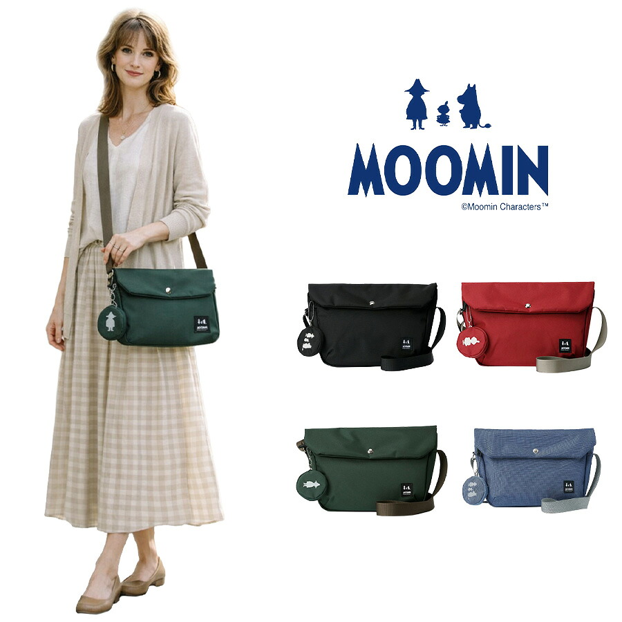 【MOOMIN】 rmnk02 ショルダーバッグ 斜め掛け かばん 肩掛け サブバッグ 鞄 バッグ ムーミン ミィ スナフキン ポーチ付き コンパクト プレゼント 贈り物 ギフト