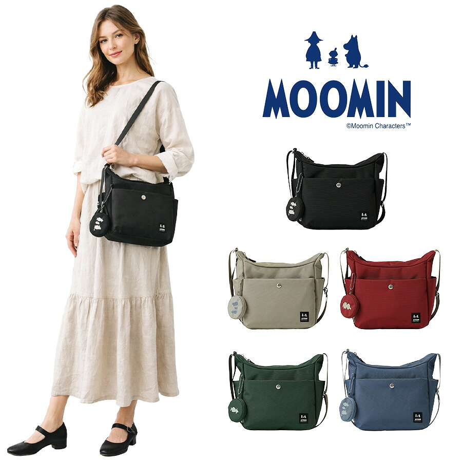 MOOMIN ショルダーバッグバッグ 斜め掛け 斜め掛けバッグ 普段使い 使いやすい かわいい ムーミン レディース ギフト プレゼント 母の日 ブラック rmnk08