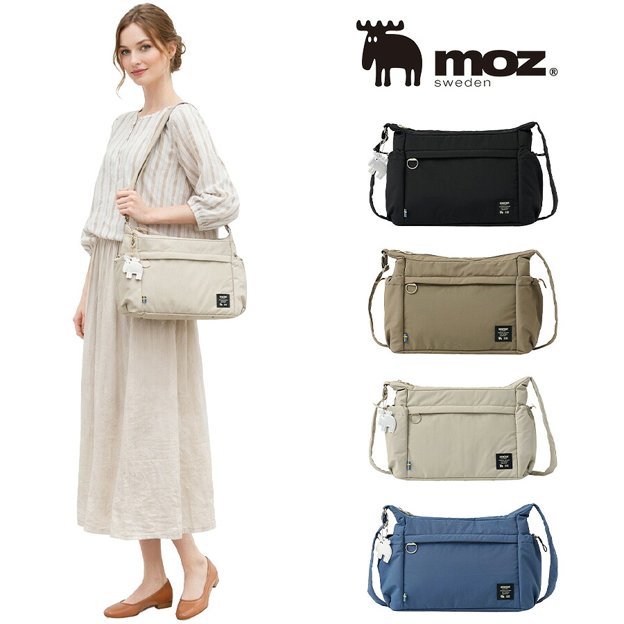 moz ポリエステルショルダー ショルダーバッグ 斜め掛けバッグ 斜め掛け 軽量 便利 かわいい シンプル レディース プレゼント ギフト ブラック zlqk02