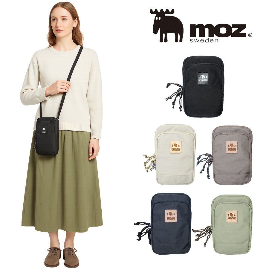 【moz】ZZOK-05 スマホショルダー 斜めがけ かばん カバン 鞄  バッグ モズ ブラック エクリュ グレイッシュベージュ インディゴ ピスタチオ かわいい おしゃれ 使いやすい 普段使い 日常 母の日 敬老の日 プレゼント 誕生日 ギフト
