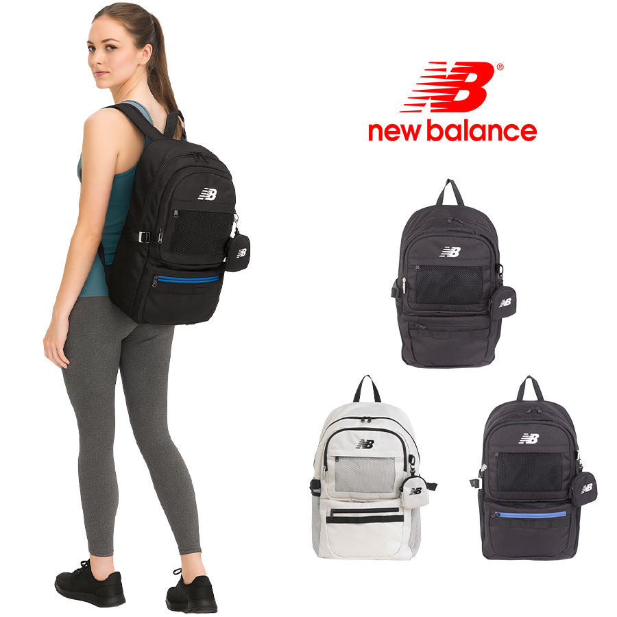 【New Balance】リュック 大容量 lab55684 30L ポーチ付きデイパック リュック 大容量 リュックサック かばん バッグ 軽量 中高生 ユニセックス  ギフト プレゼント ブラック