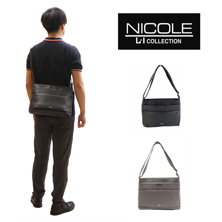 【正規取扱店】NICOLE ニコル リップル NIL274 ショルダーバッグ メンズ 男性 かっこいい カジュアル きれいめ おしゃれ 人気 おでかけ ミドルエイジ クリスマス プレゼント 父の日 合皮 正規品