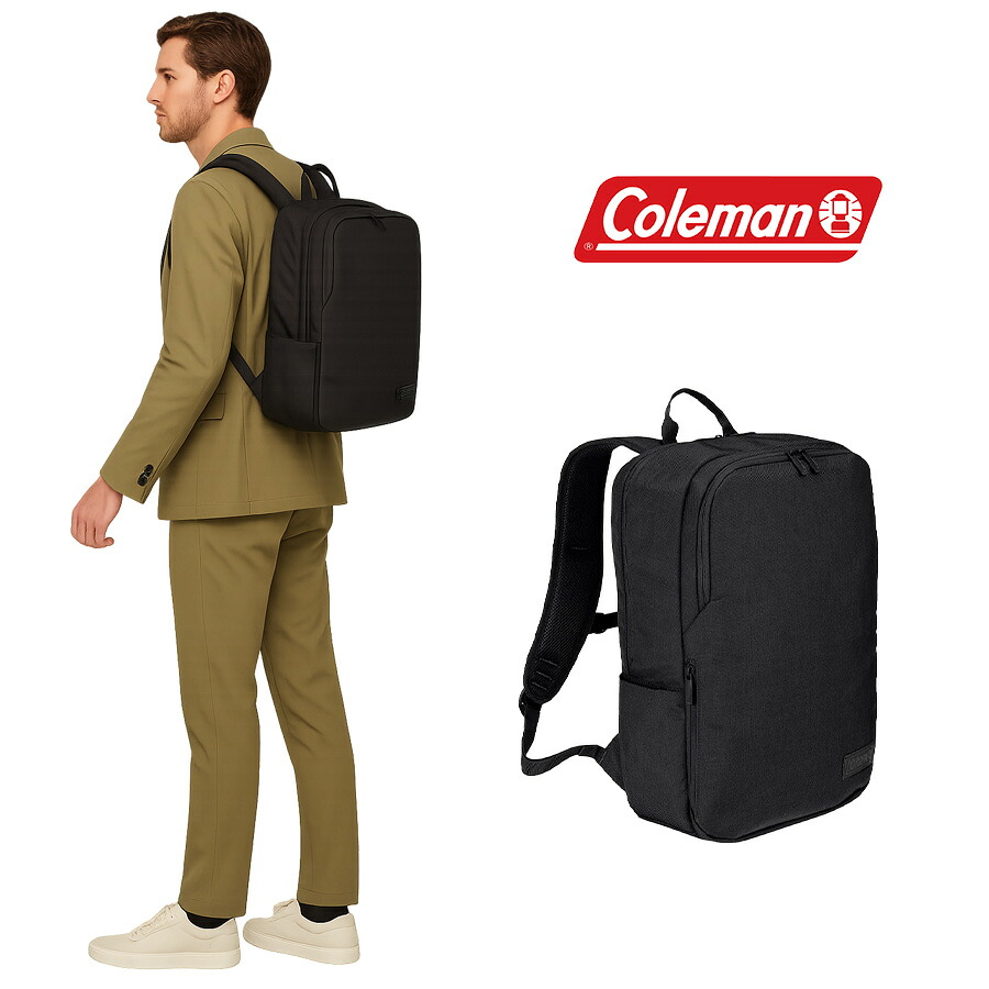Coleman アウトビズ バックパックスリム 大容量 多機能 ビジネスバッグ 撥水加工 リュック 使いやすい 通学 通勤 出張 メンズ おしゃれ プレゼント ギフト ob002