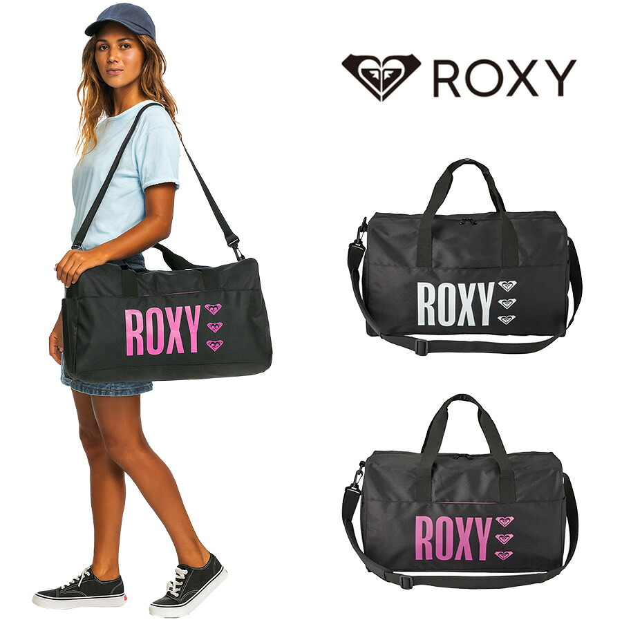 【ROXY】RBG234303 ボストン 35L かばん 鞄 カバン バッグ ロキシー ブラック ピンク  使いやすい 修学旅行 林間学校 旅行 部活 大容量 1泊～2泊 おしゃれ かわいい スポーティー