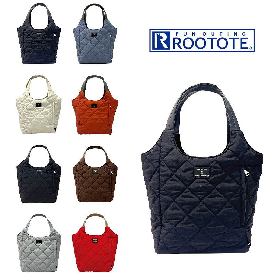 【ROOTOTE】 1331 LT.ラウンド.パルーティ.Quilt-C トートバッグ 小さめ 通勤 仕事 軽量 手持ち 仕切り付き 撥水 レディース おしゃれ プレゼント ブラック