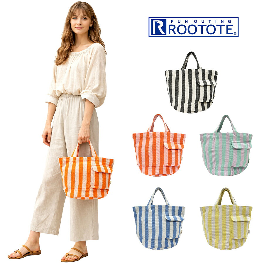 ROOTOTE SN.デリ.リサイクルコットン-F トートバッグ サブバッグ 普段使い 使いやすい レディース 母の日 敬老の日 ギフト プレゼント ブラック 3518